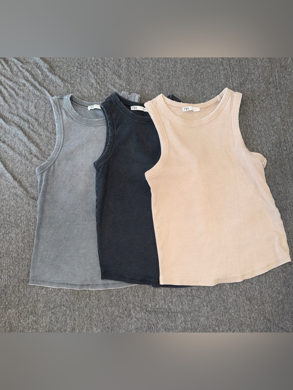 Zara Sleeveless Ribbed Tank Top Set